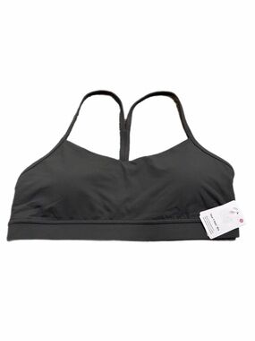 NWT Lululemon Flow Y Bra Nulu Jacquard A-C Cups (Graphite Grey) Size 12